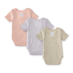 Load image into Gallery viewer, Organic Solid Short Sleeve Bodysuits - Set of 3 - Pink Sand
