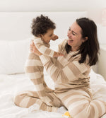 Load image into Gallery viewer, Rugby Stripe Mommy &amp; Me Matching Infant PJ Set
