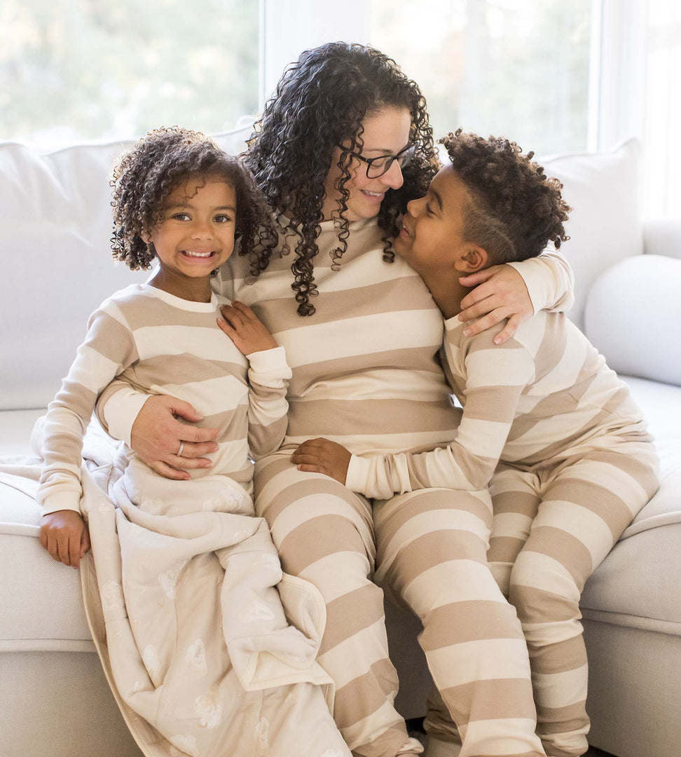 Rugby Stripe Mommy & Me Matching Infant PJ Set