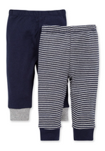 Load image into Gallery viewer, Classic Stripe Organic Baby 2 Pack Footless Pants
