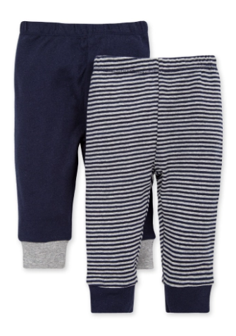 Classic Stripe Organic Baby 2 Pack Footless Pants