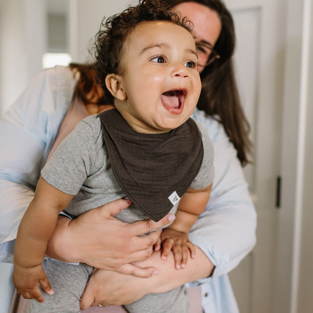 Organic Cotton Baby Bandana Bibs - Ash