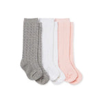 Load image into Gallery viewer, Organic Cotton Cable Knit Knee High Socks 3 Pack
