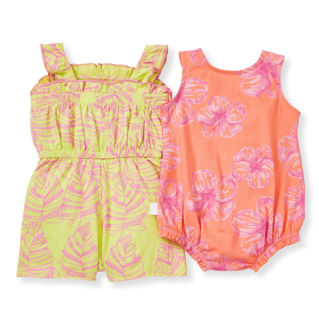 2 Pack Transparent Jungle Romper Set