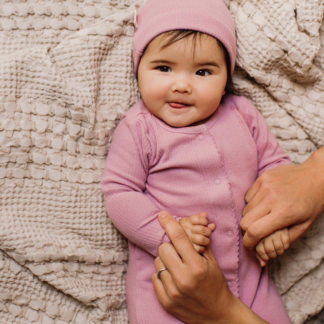 Ribbed Jumpsuit & Hat Set