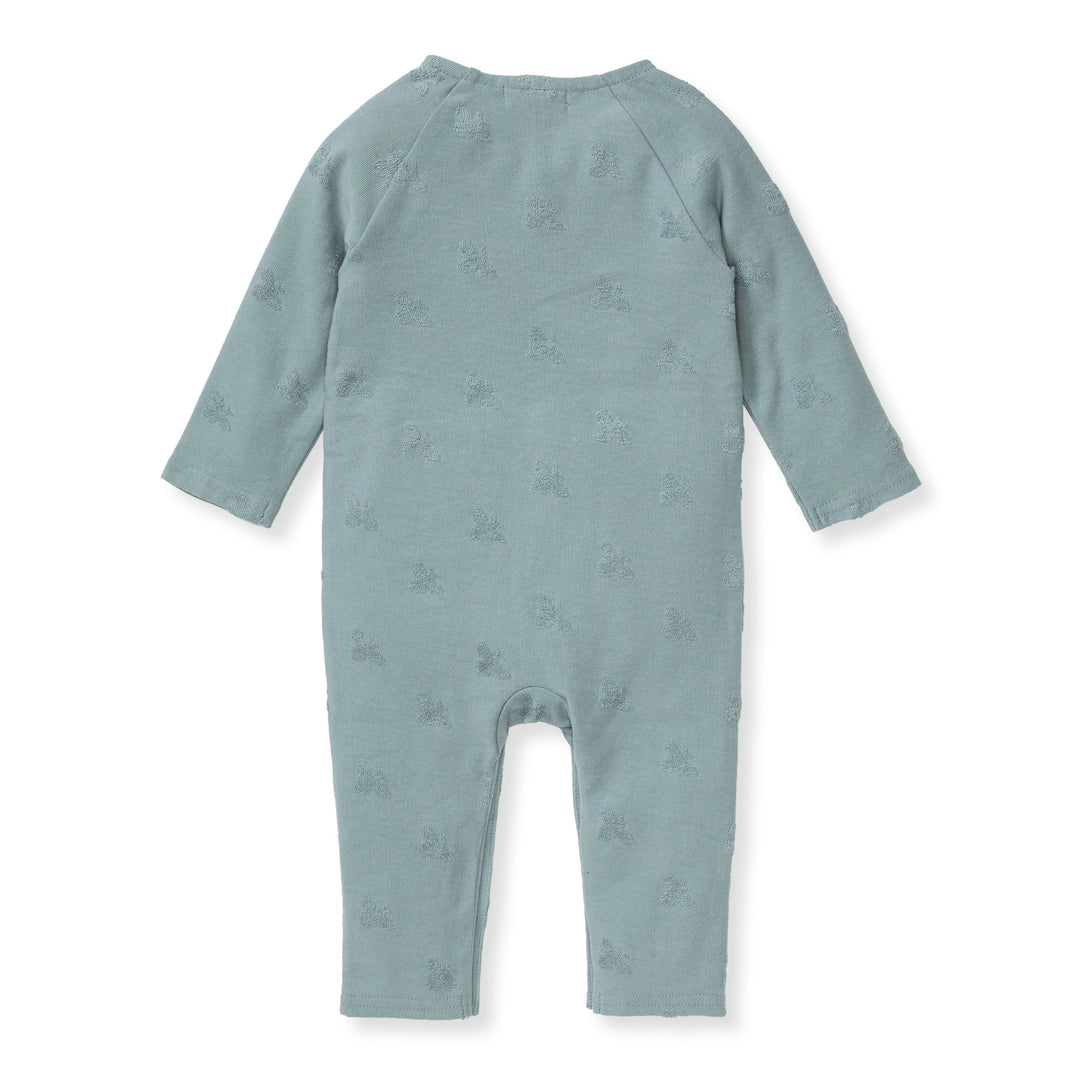 Raised Terry Bee Jumpsuit - Muted Blue