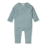 Load image into Gallery viewer, Raised Terry Bee Jumpsuit - Muted Blue
