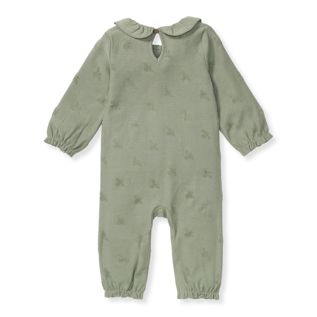 Raised Terry Bee Jumpsuit - Marine Green