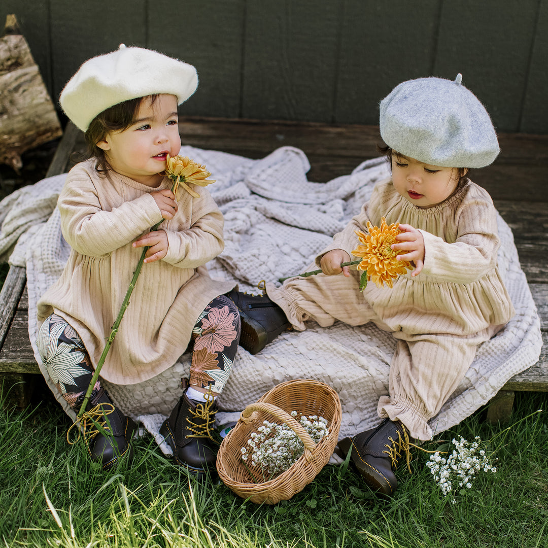 Chunky Rib Organic Girl Shirt and Pants Set