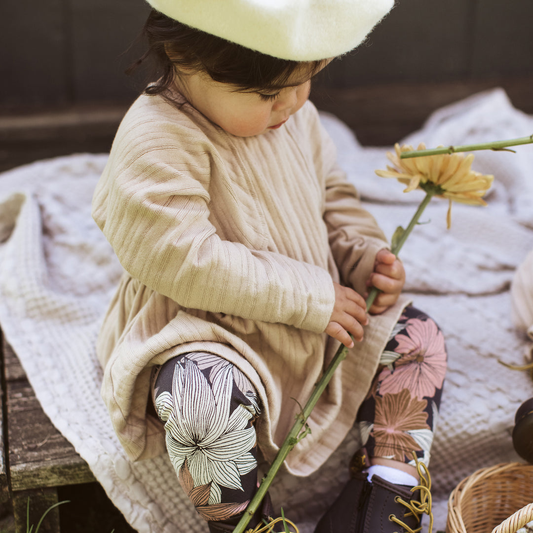 Chunky Rib Organic Girl Shirt and Pants Set