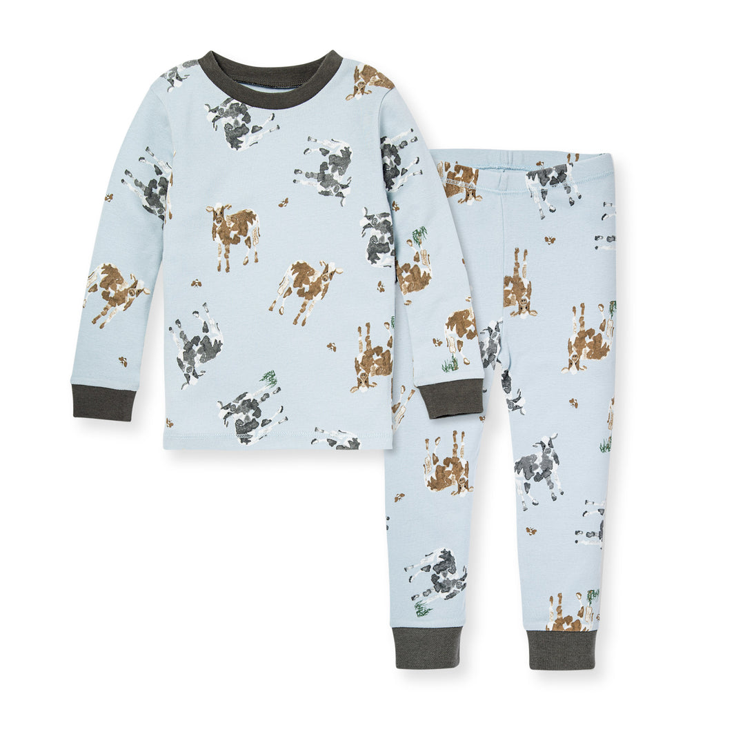 Mr Moo PJ Infant Set -Muted Blue