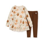 Load image into Gallery viewer, Lovey Pumpkins Organic Girl Shirt and Pants Infant Set
