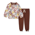 Load image into Gallery viewer, Football Season Organic Sweatshirt and Pants Infant Set
