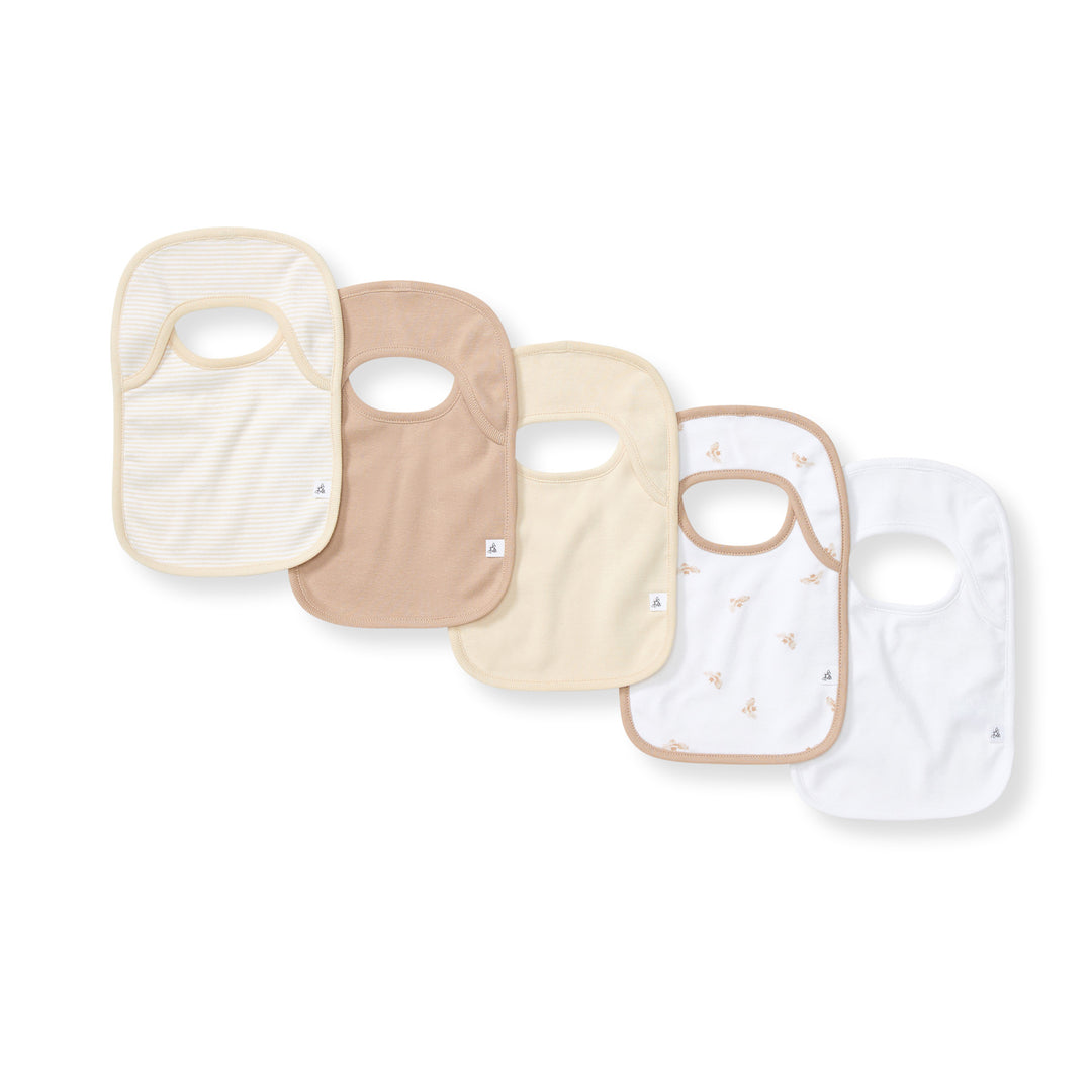 Set of 5 Golden Bee Lap Shoudler Bibs