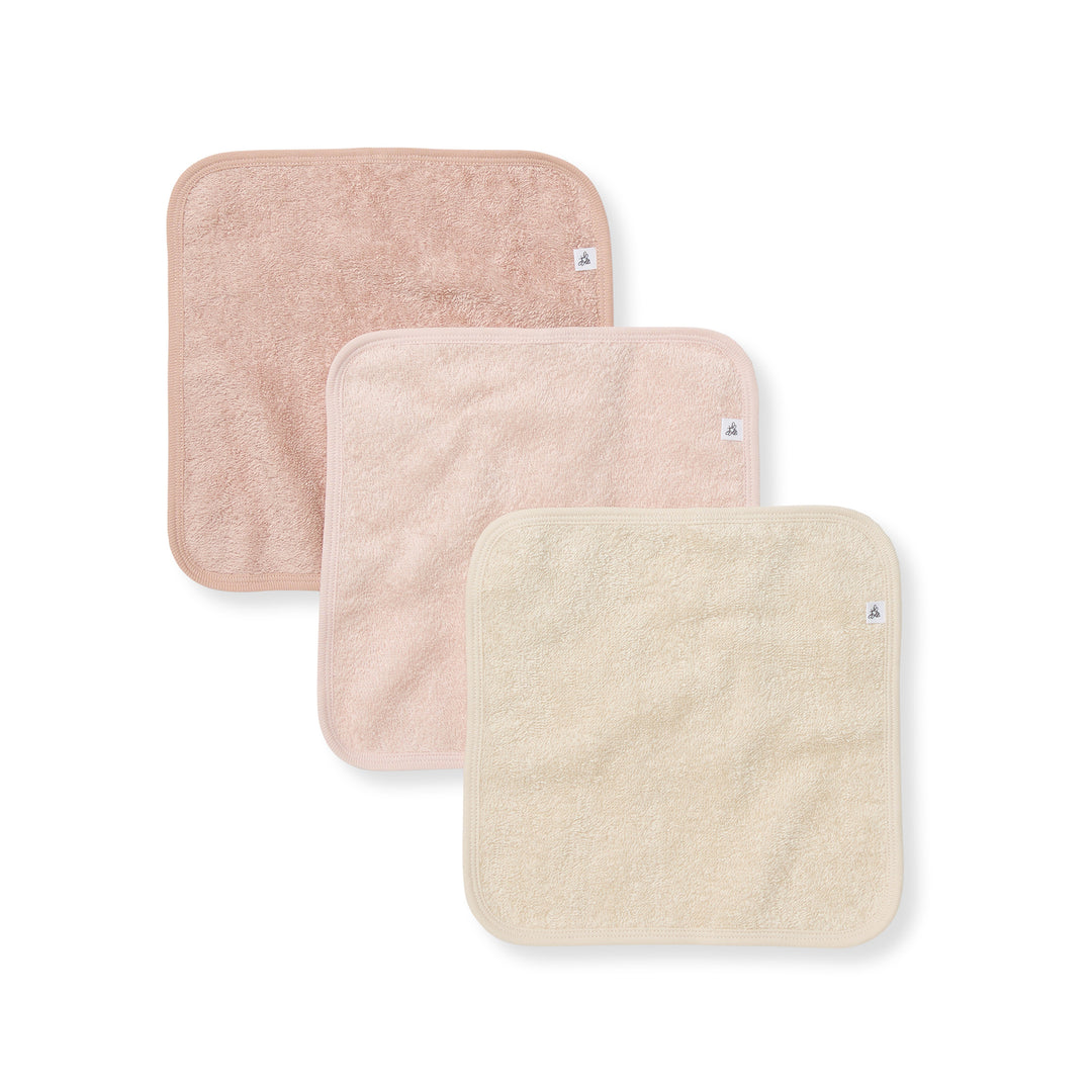 Set of 3 Solid Woven Terry Washcloths