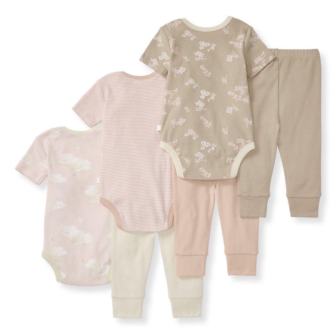 6 Piece Bodysuit & Pant Set -Ranunculus