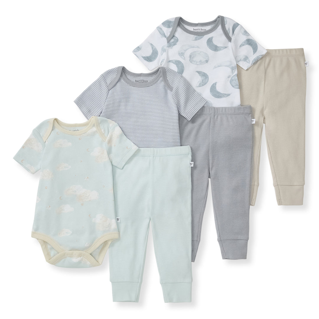 6 Piece Bodysuit & Pant Set - Quarry