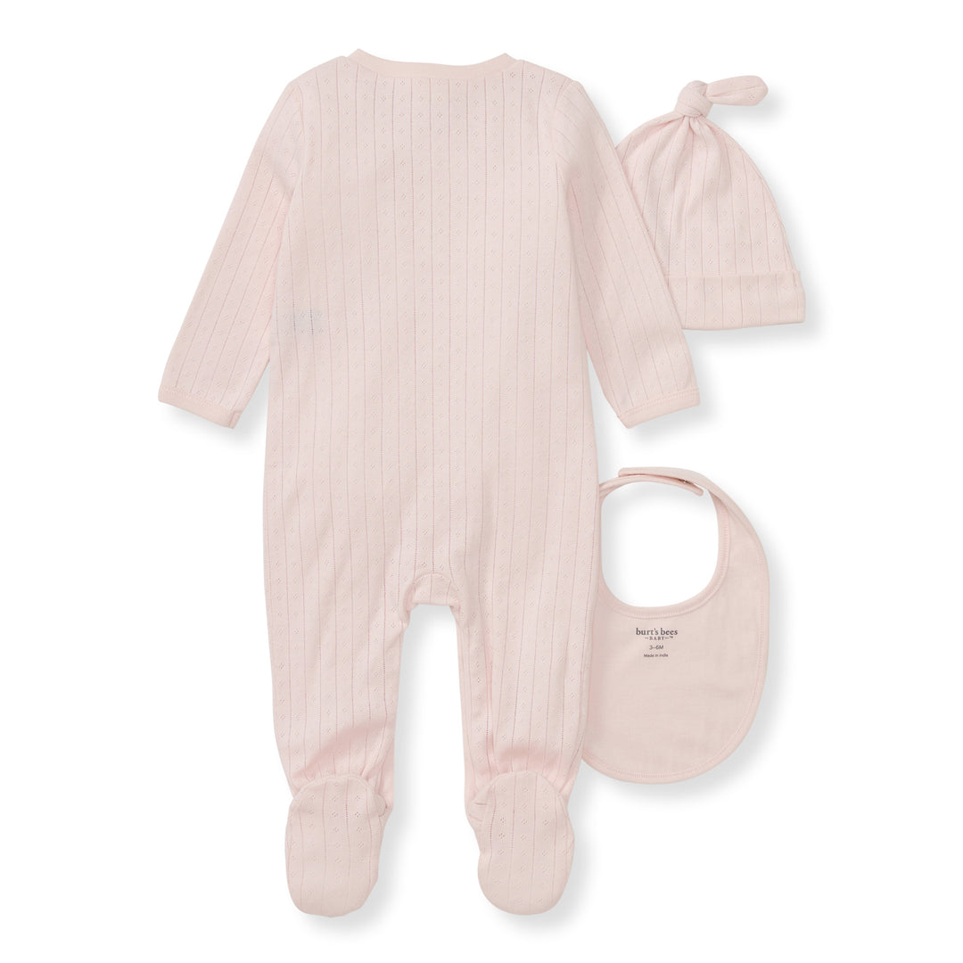 3 Piece Jumpsuit, Hat & Bib Set