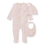 Load image into Gallery viewer, 3 Piece Jumpsuit, Hat &amp; Bib Set
