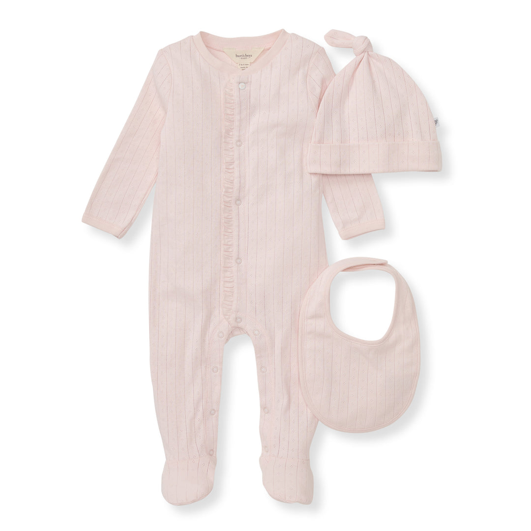 3 Piece Jumpsuit, Hat & Bib Set