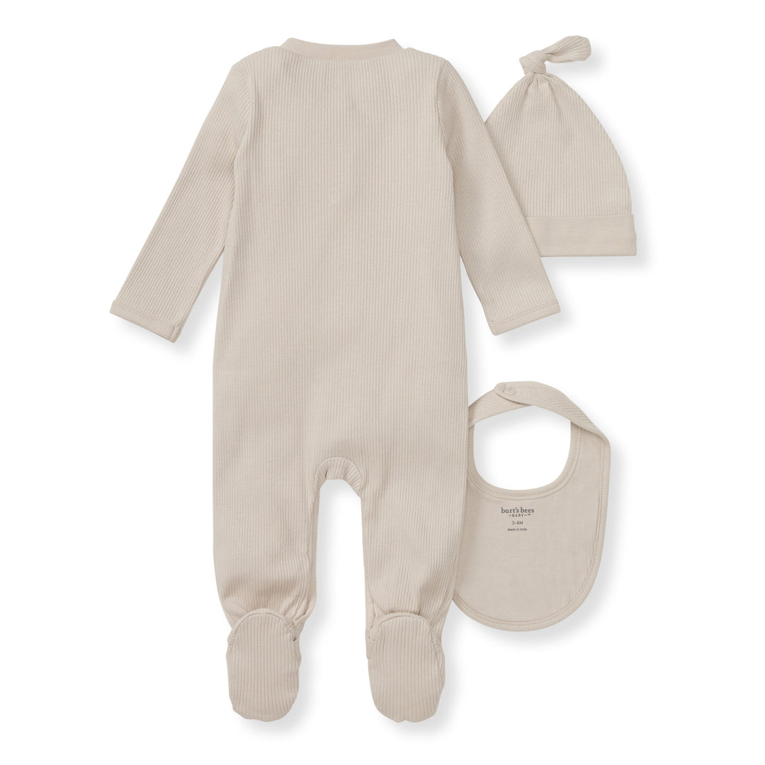 3 Piece Jumpsuit, Hat & Bib Set