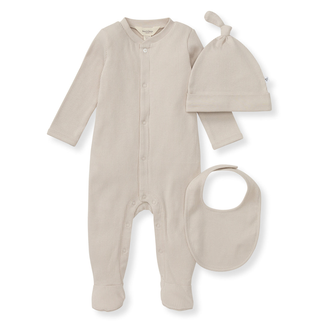 3 Piece Jumpsuit, Hat & Bib Set