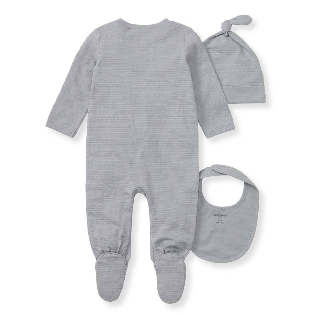 3 Piece Jumpsuit, Hat & Bib Set