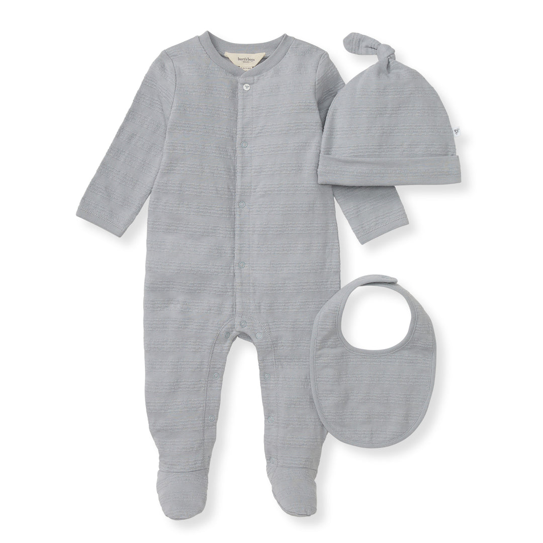 3 Piece Jumpsuit, Hat & Bib Set