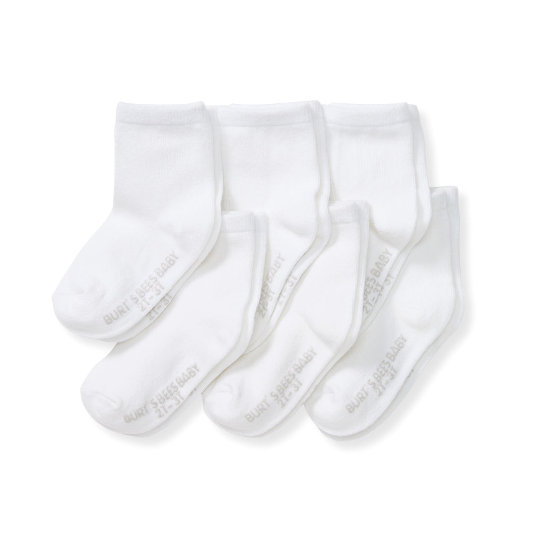 Set of 6 Solid Crew Socks