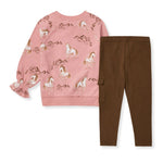 Load image into Gallery viewer, Horse Love Organic Girl Shirt and Pants Set
