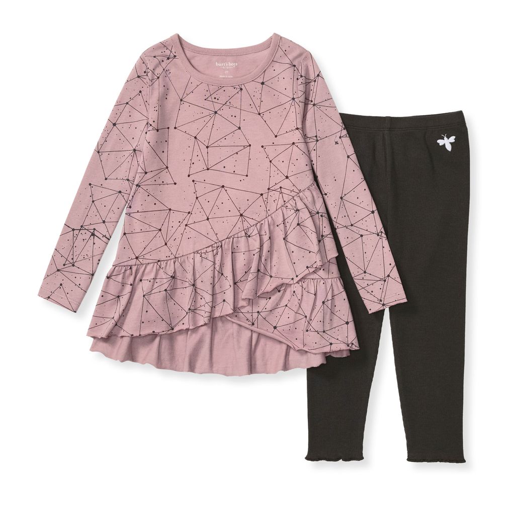 Look Up Organic Toddler Girl Shirt and Pants Set