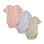 Load image into Gallery viewer, Organic Solid Short Sleeve Bodysuits - Set of 3 - Pink Sand
