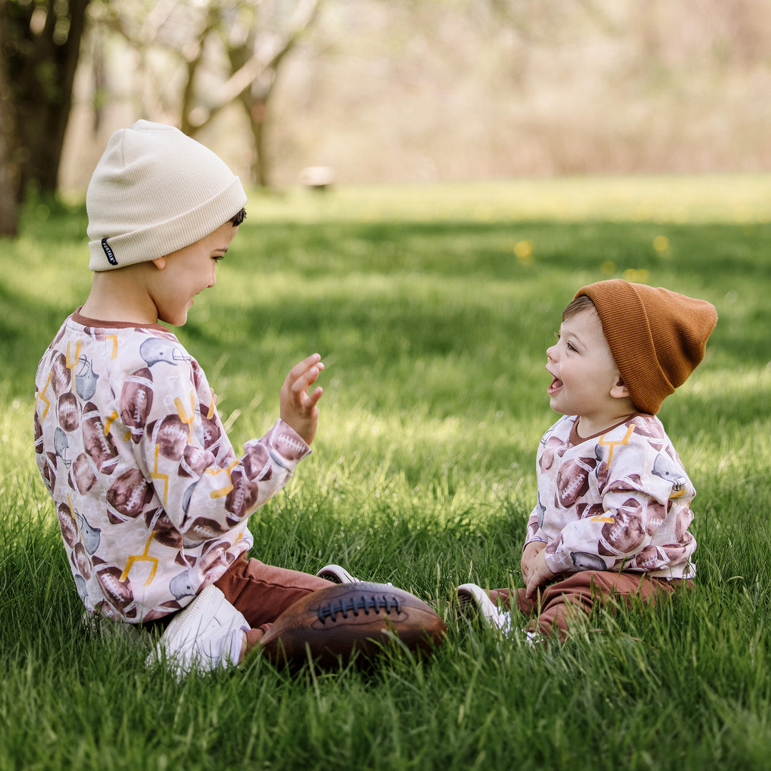 Football Season Organic Sweatshirt and Pants Toddler Set