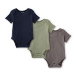 Load image into Gallery viewer, Organic Solid Short Sleeve Bodysuits - Set of 3 - Midnight
