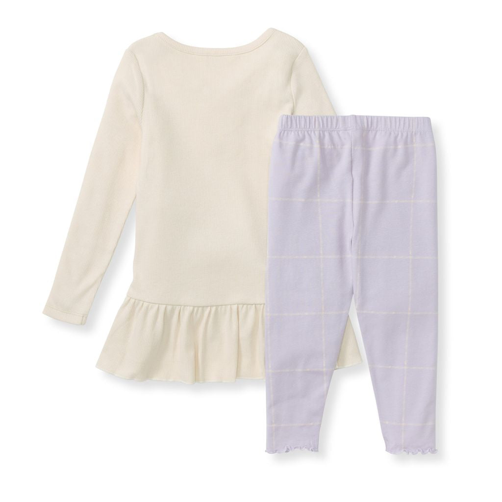 Organic Cotton Ribbed  Infant Top and Pants Set