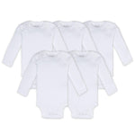 Load image into Gallery viewer, Bee Essential Long Sleeve Bodysuit 5 Pack- Cloud White
