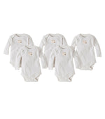 Load image into Gallery viewer, Bee Essential Long Sleeve Bodysuit 5 Pack- Cloud White
