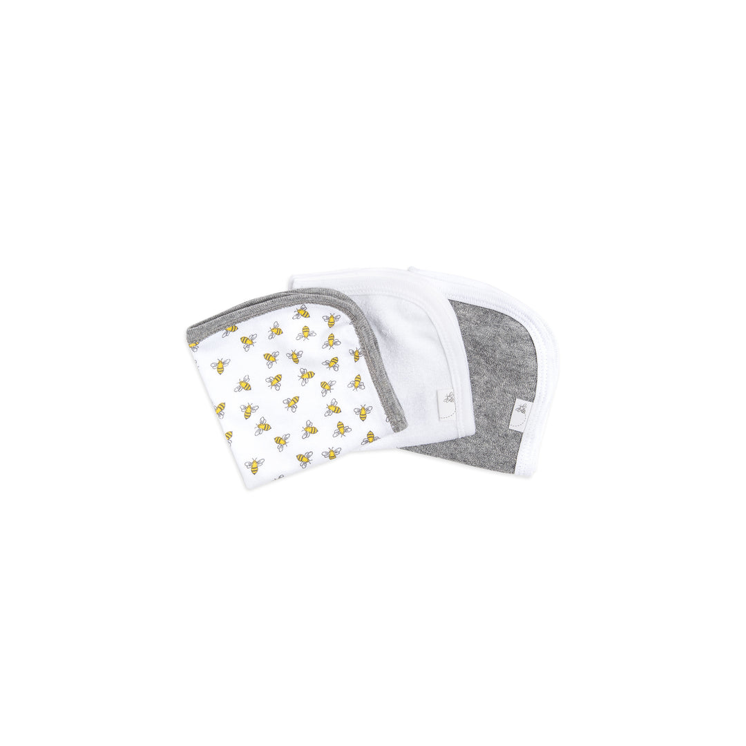 Honey Bee Organic Cotton Baby Washcloths 3 Pack