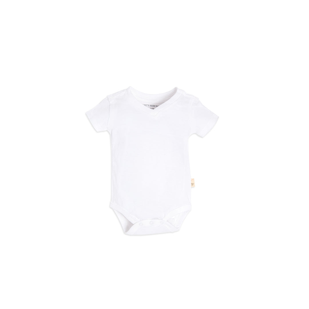 Short Sleeve Reverse Seam V Neck Bodysuit