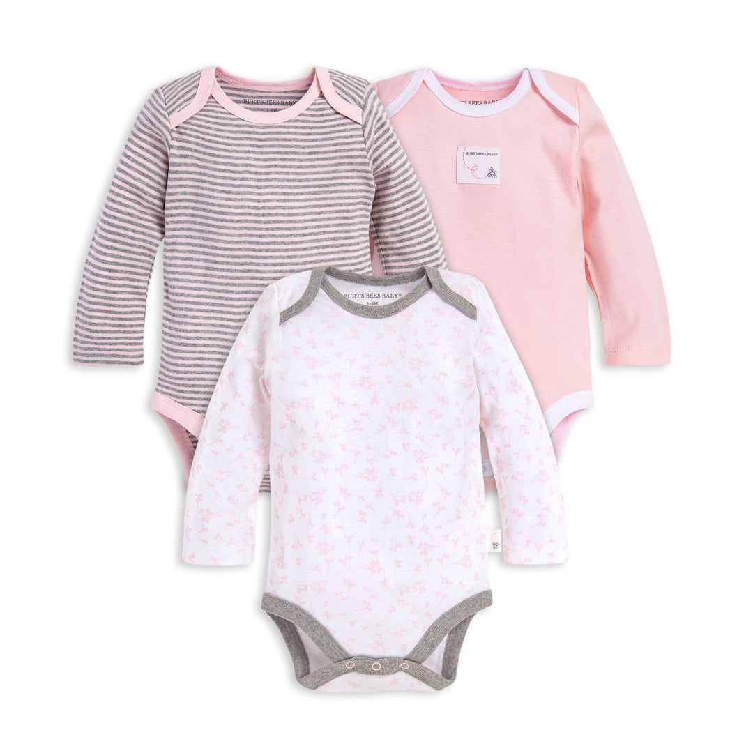 Dusty Dandelions Organic Baby 3 Pack Long Sleeve Bodysuits