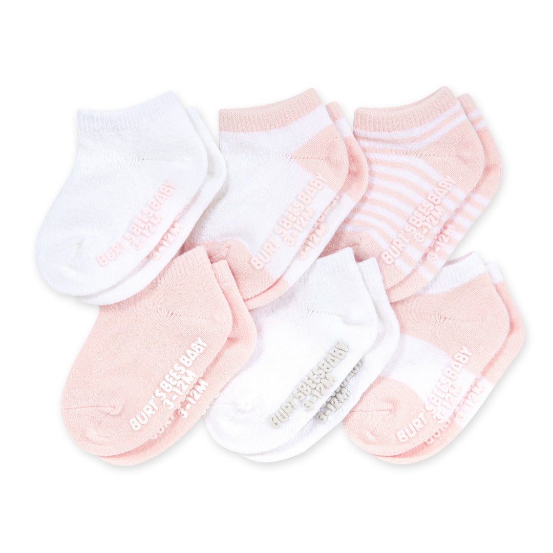 Solid & Stripes Organic Cotton Baby Ankle Socks 6 Pack