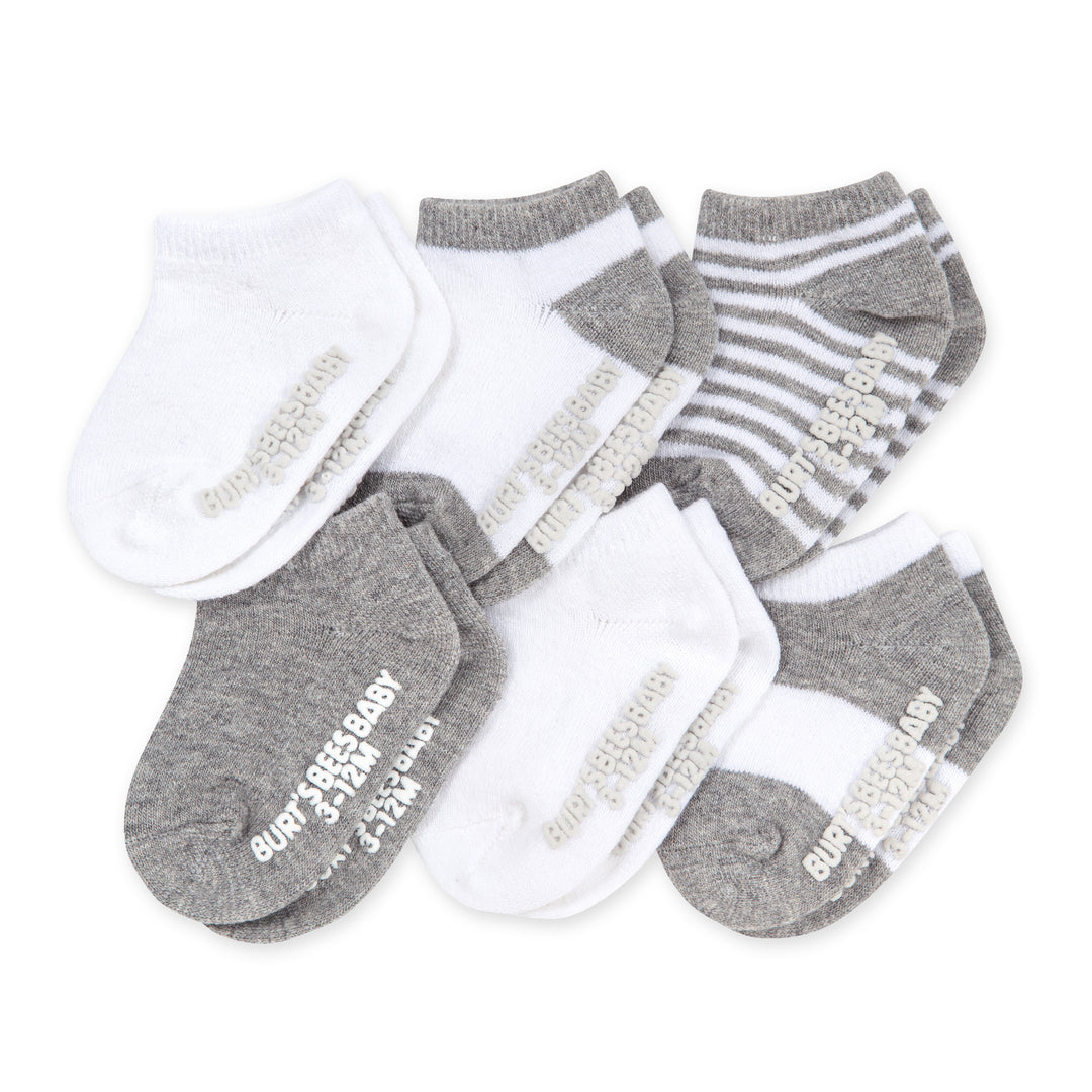 Solid & Stripes Organic Cotton Baby Ankle Socks 6 Pack