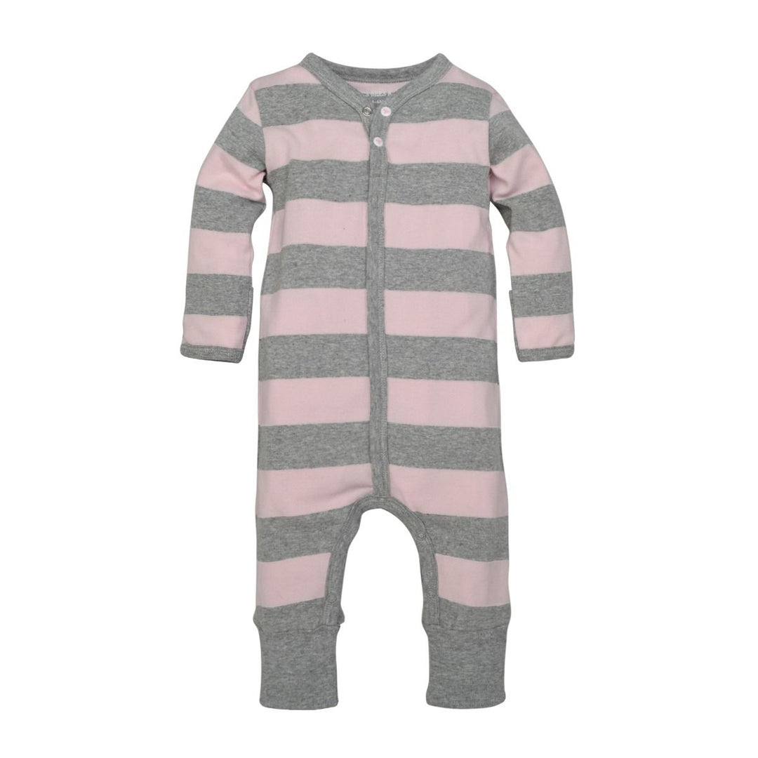 Rugby Pink Stripe Newborn Coverall